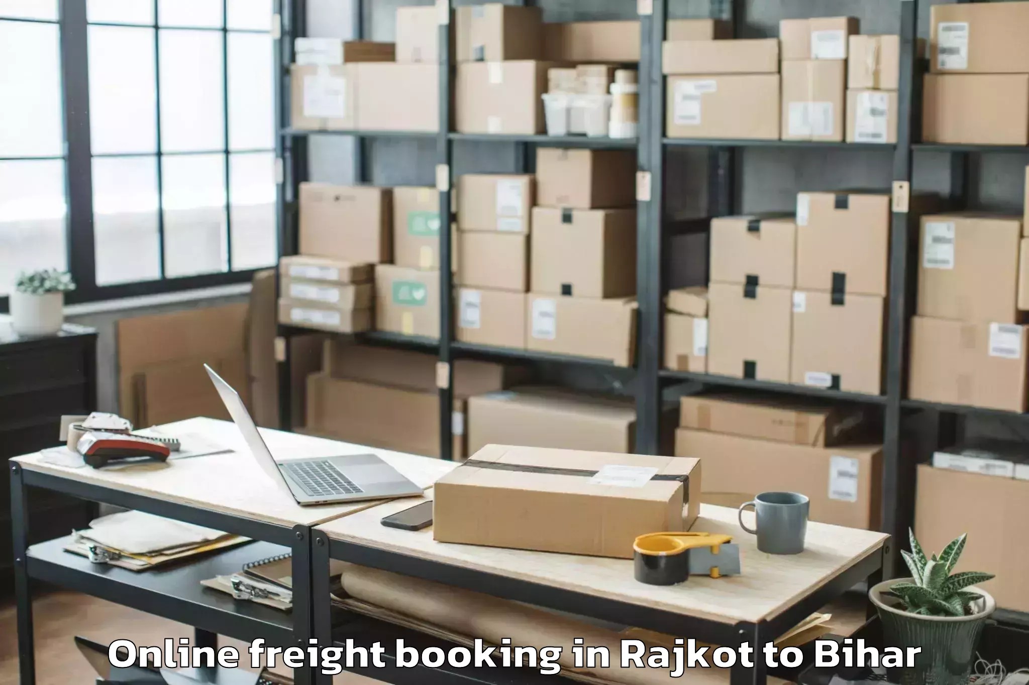 Efficient Rajkot to Balmiki Nagar Online Freight Booking